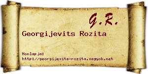 Georgijevits Rozita névjegykártya